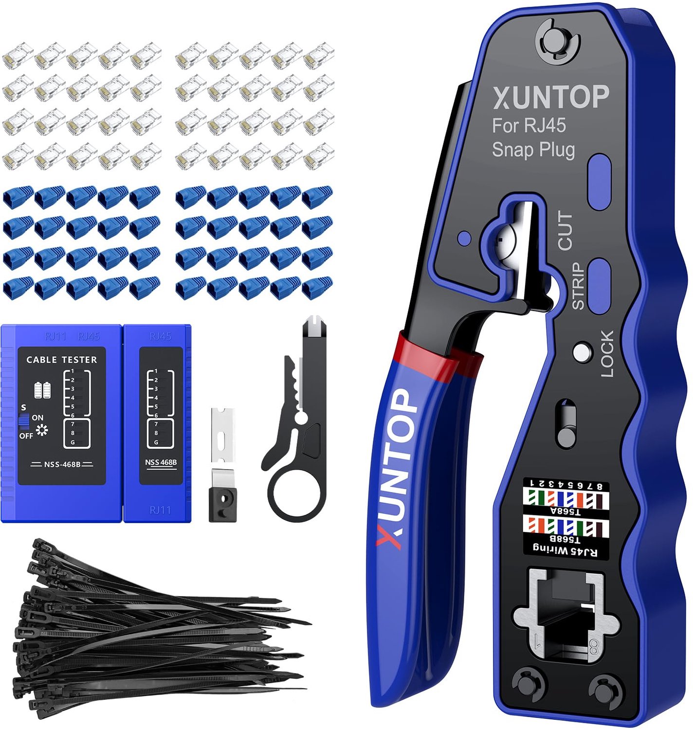 RJ45 Crimping Pliers Set met 50 Cat6 Aansluitingen