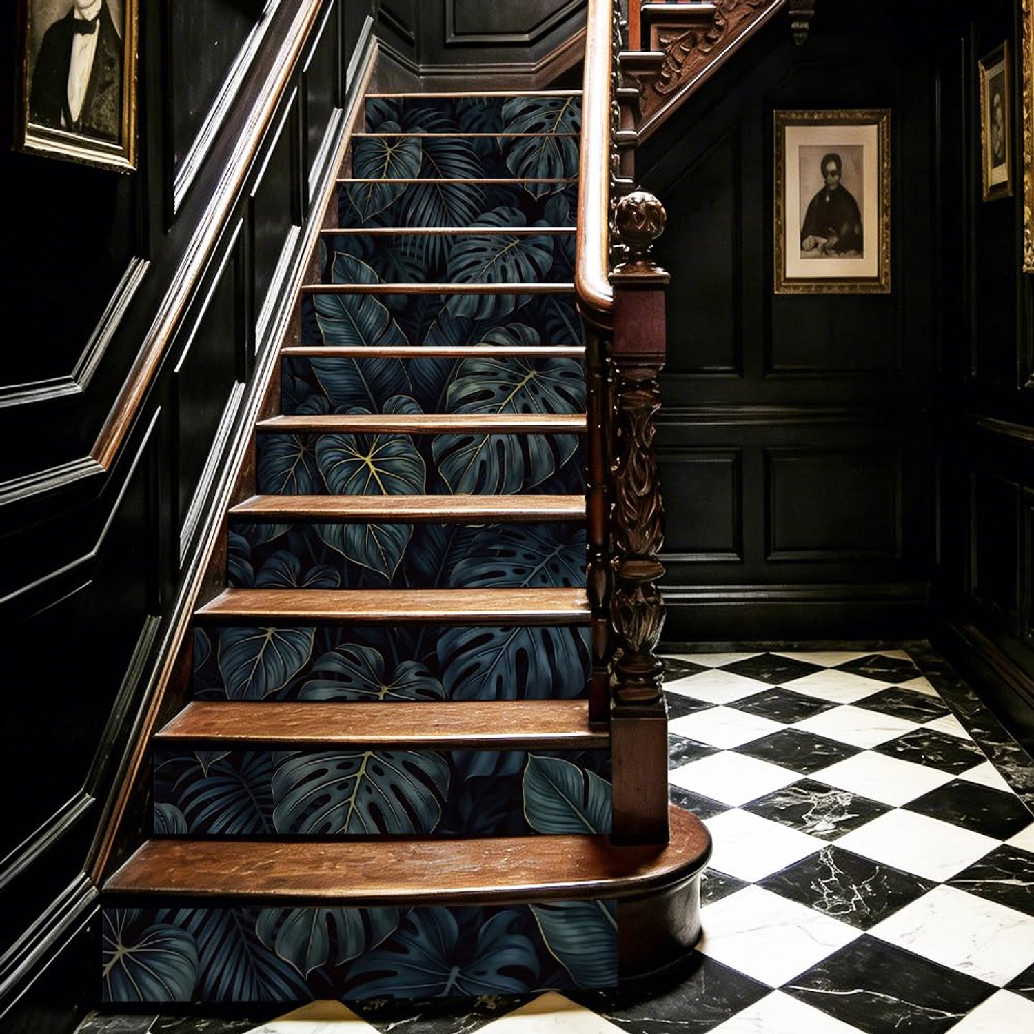 15 Stukken Trap Stickers - Donkergroen met Tropische Bladeren