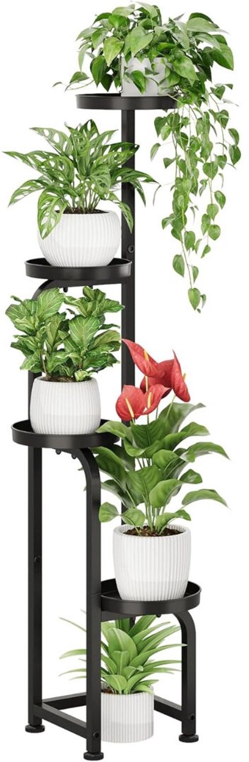 Plantentafel - Plantenstandaard voor Binnen - Plantenzuil - 22x22x117 - Zwart
