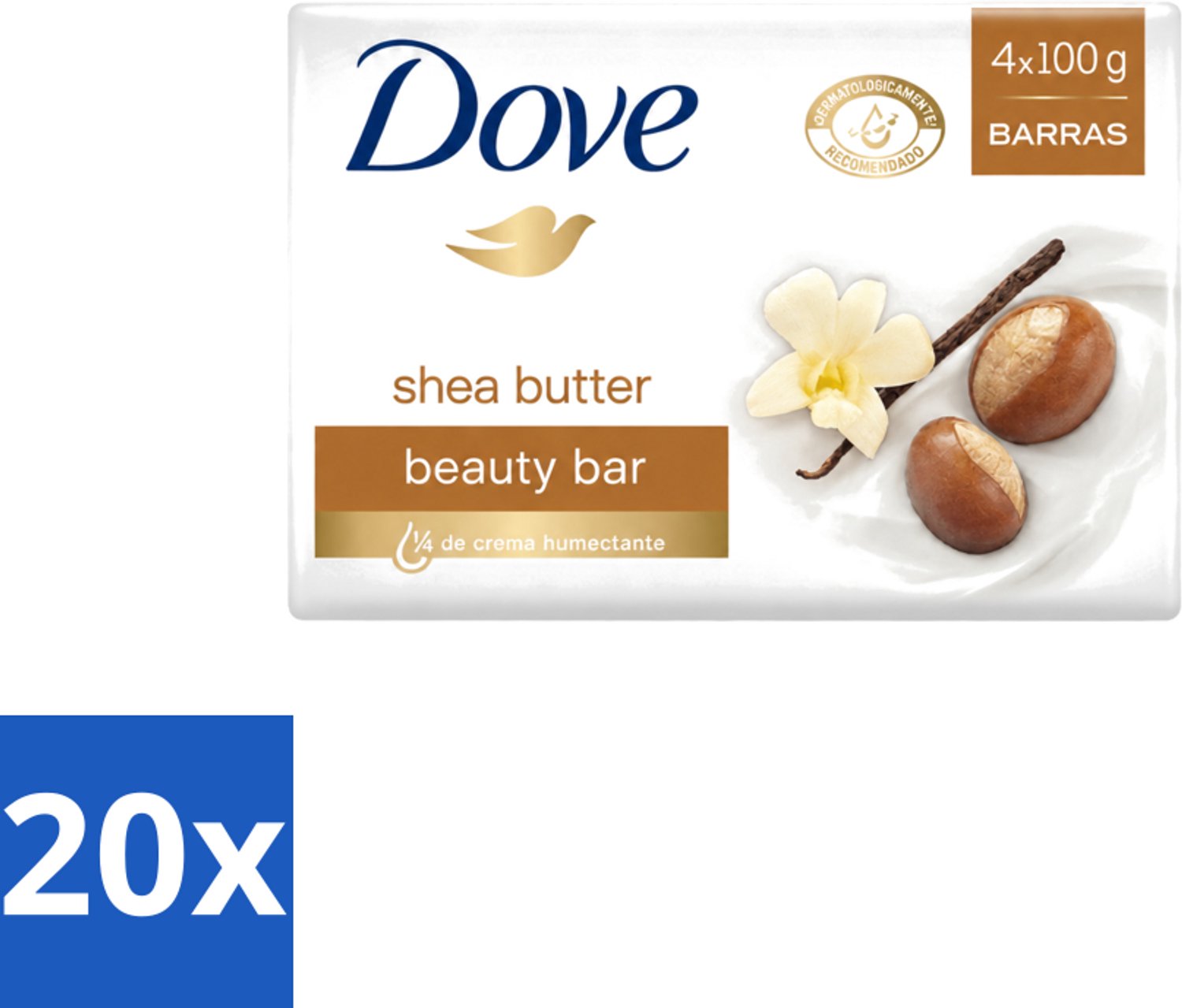 20 x Dove – Zeep – Sheabutter – 4 x 100 g - Voordeelverpakking - 20 stuks