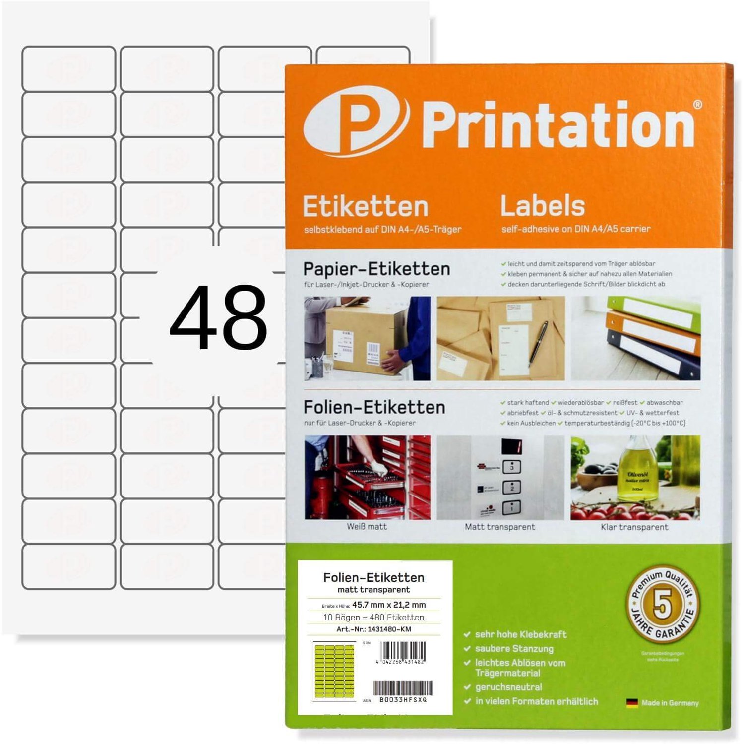 Zelfklevende Filmlabels voor Algemeen Gebruik, Waterproof