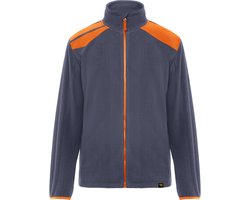 Fleece Jacket Terrano met lange rits- Grijs - Oranje maat L