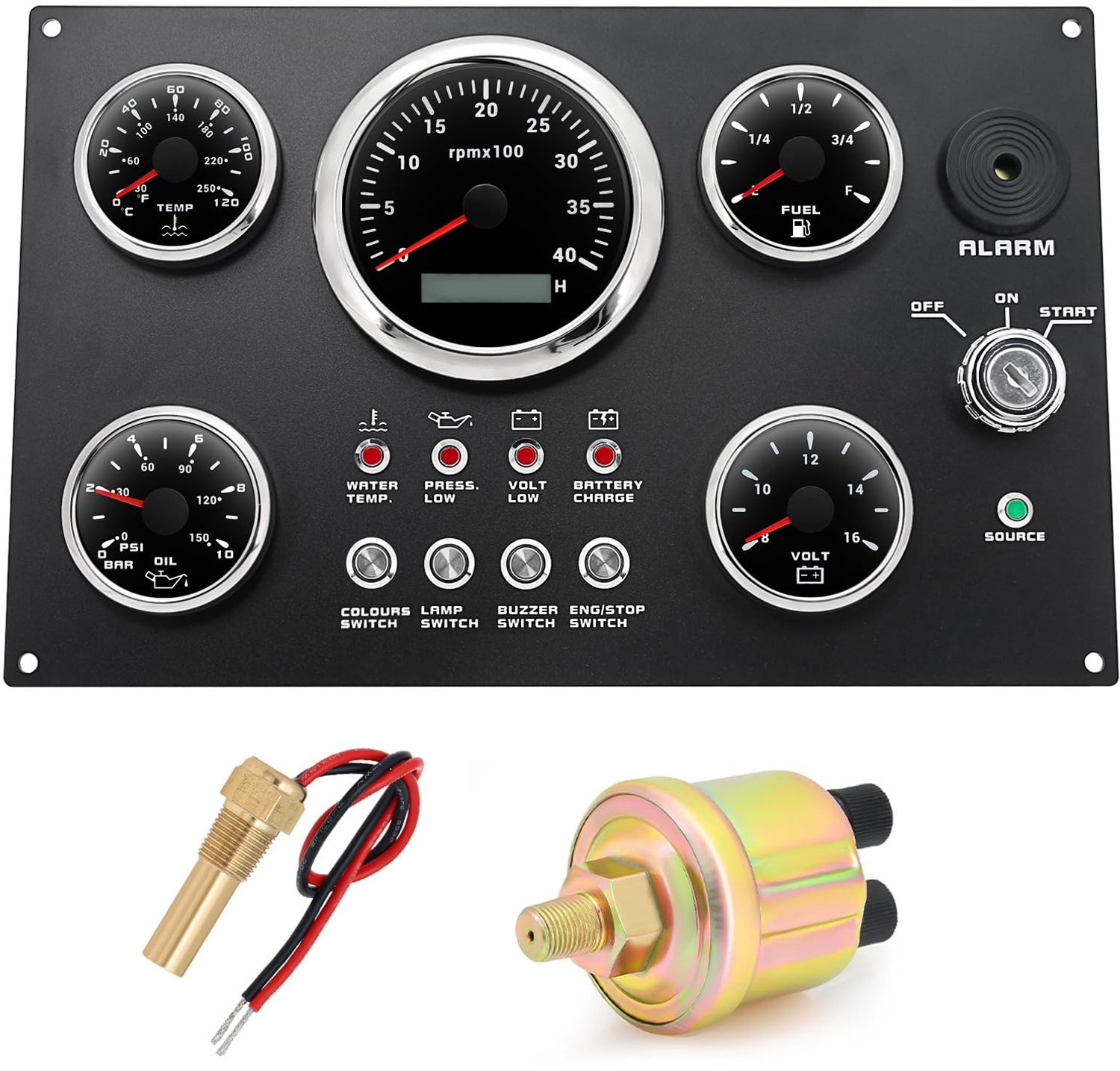 5-Delige Instrumentenset voor Boot en Yacht met LED Displays
