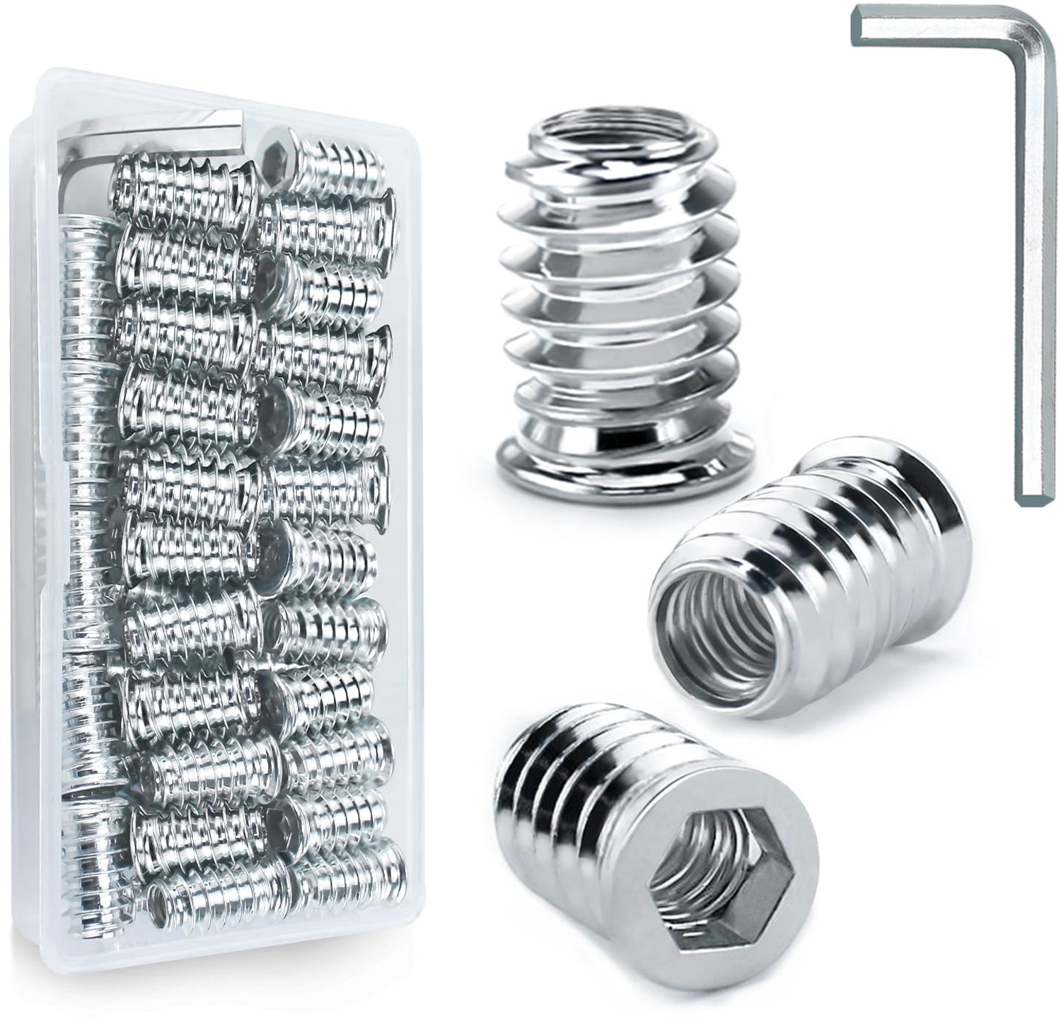 Inschroefmoeren M8 x 15, Set van 51 Stuks van Staal