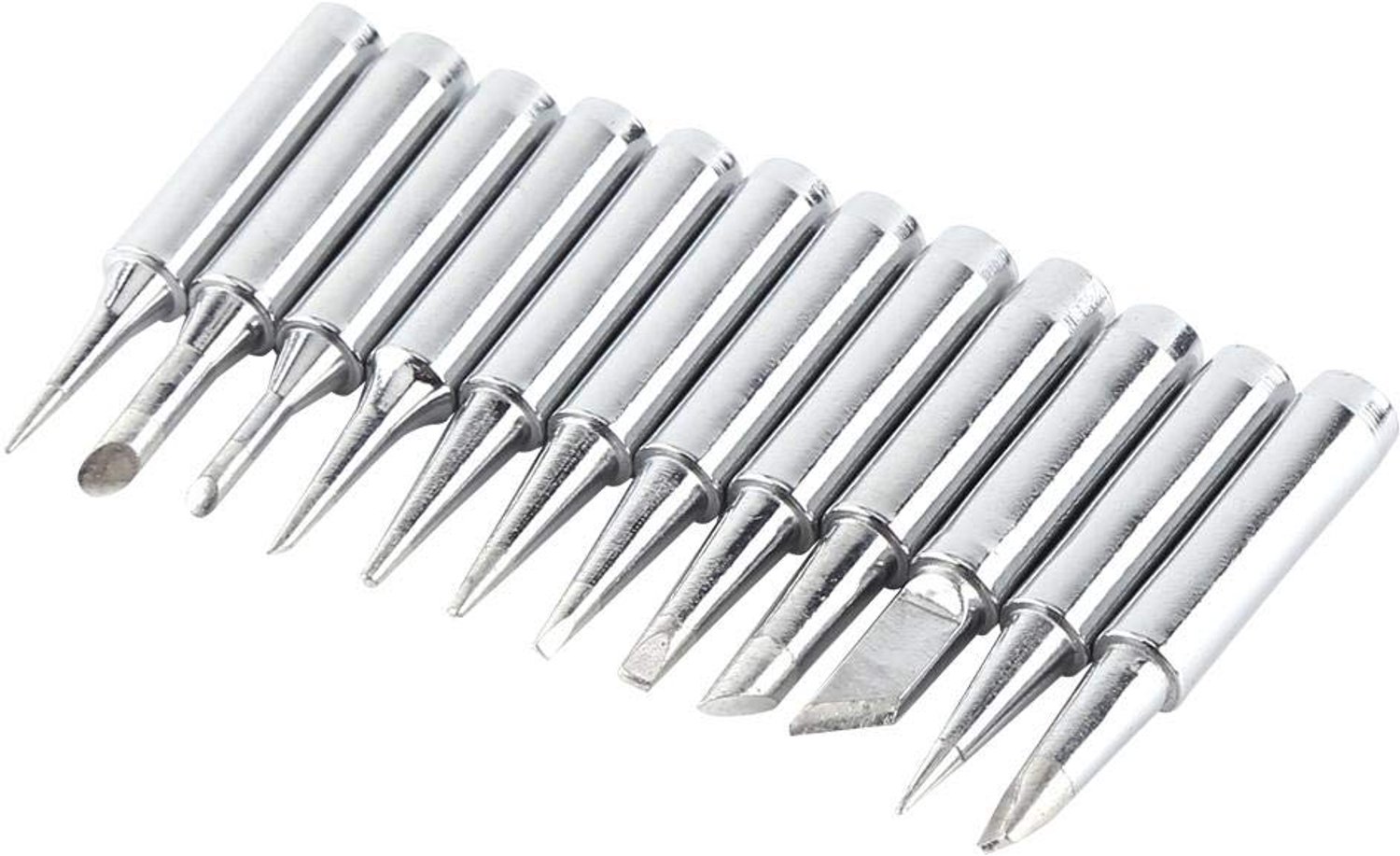 Soldeerpuntset 12 Stuks - Loodvrije Soldeerpunten - Geschikt Voor Soldeerstation - Zilver - Vervangende Soldeerpunt - Temperatuurbereik 2...