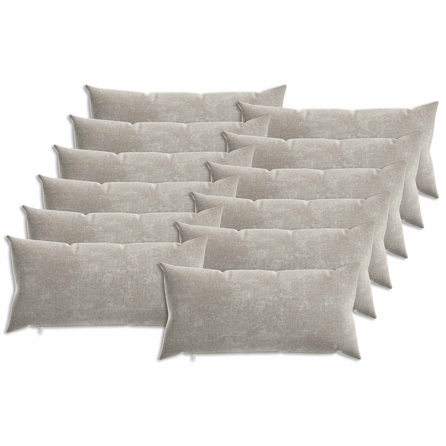 vidaXL Dekenkussen - 12 - st - HEERLEN - Lichtgrijs - 40 - x - 80 - cm - Chenille - Stof