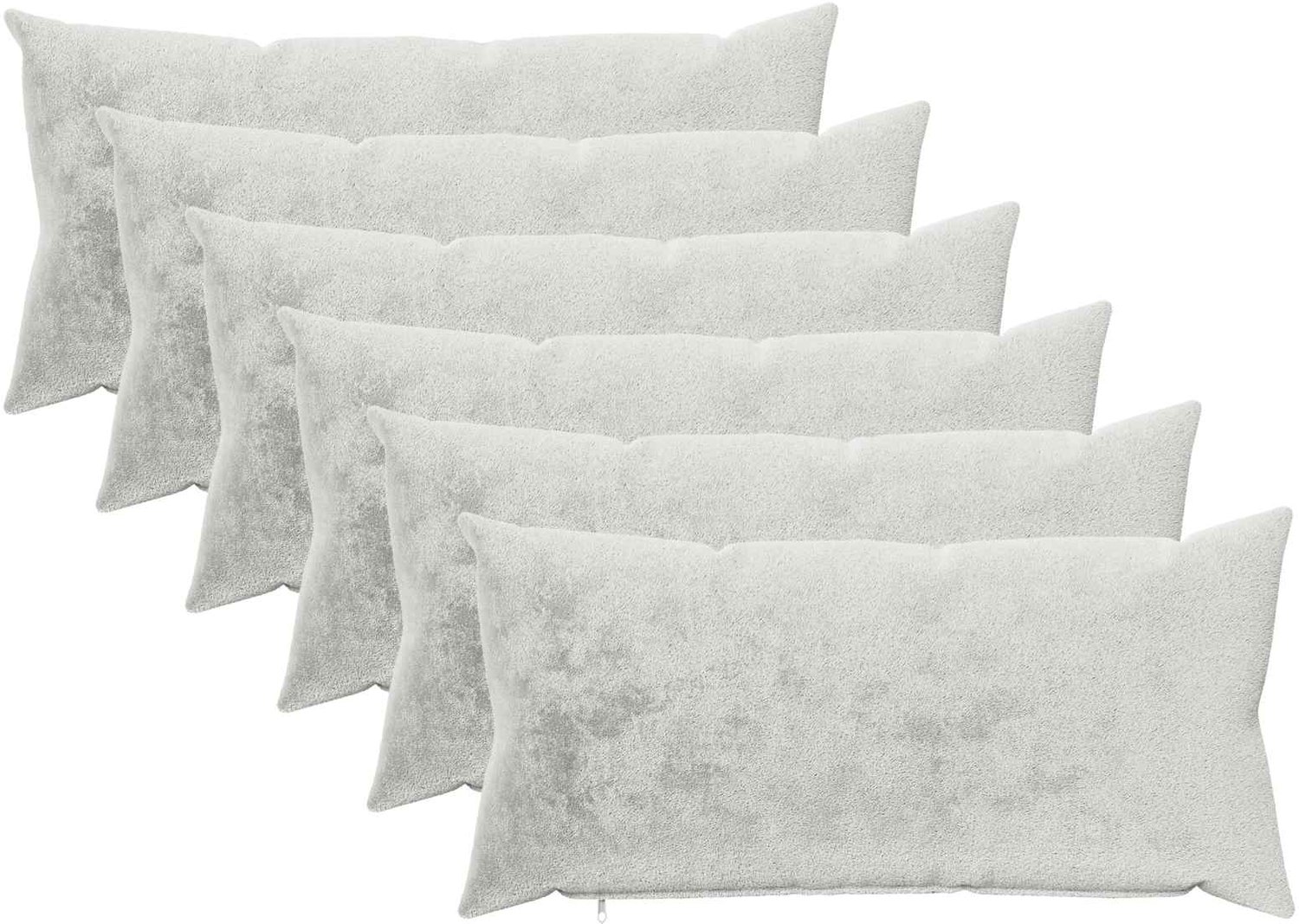 vidaXL Dekenkussen - 6 - st - HEERLEN - Lichtgrijs - 40 - x - 80 - cm - Flanel