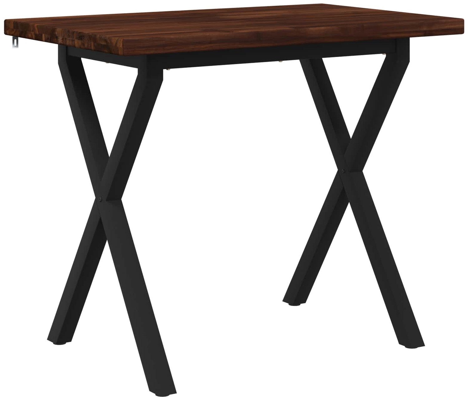vidaXL Vierkante - Eettafel - 110 - x - 55 - x - 75 - cm - Massief - Acacia - Hout Donkerbruin en Zwart