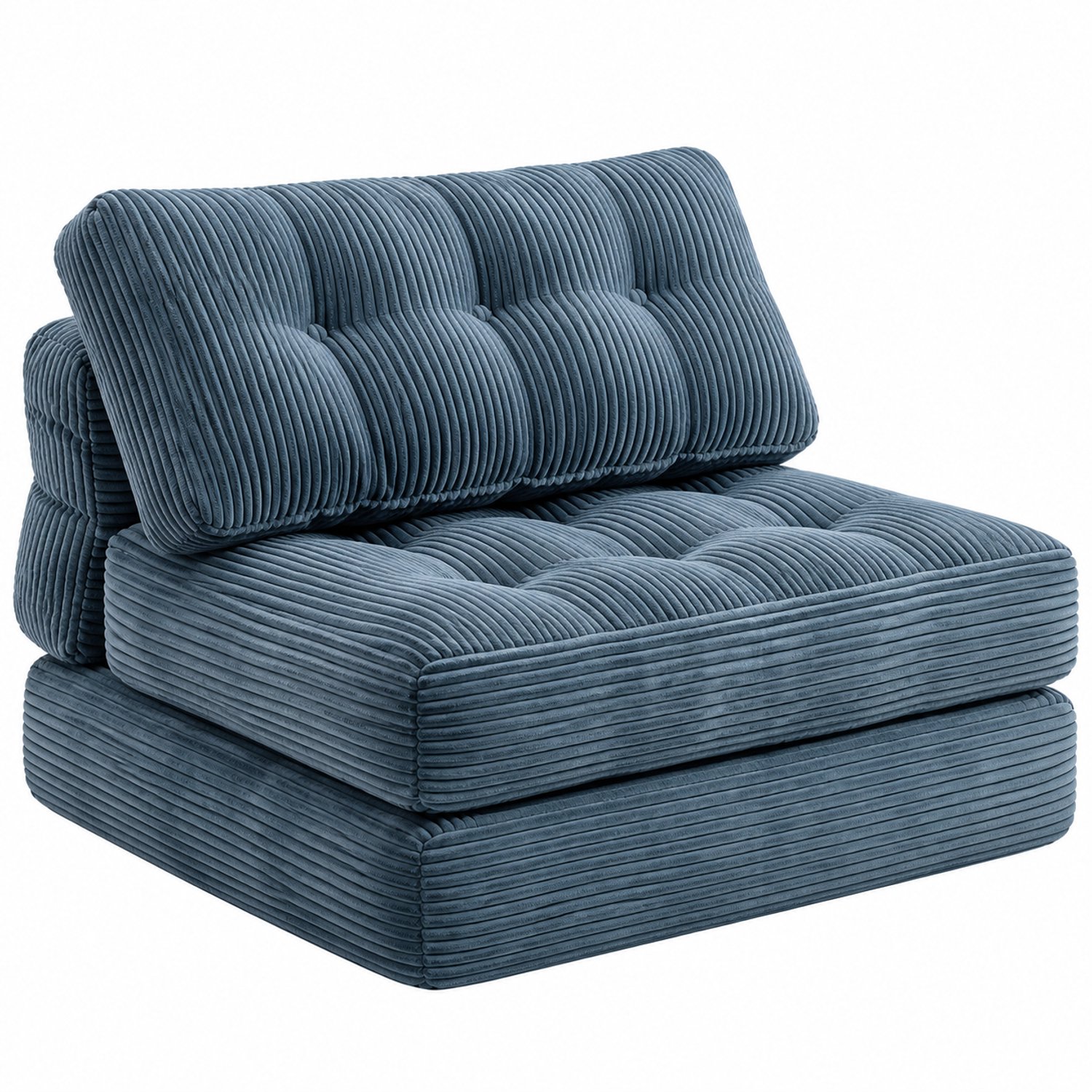Tremeo 2-in-1 Corduroy Slaapbank - Bank - 85 x 85 x 57 cm - Blauw