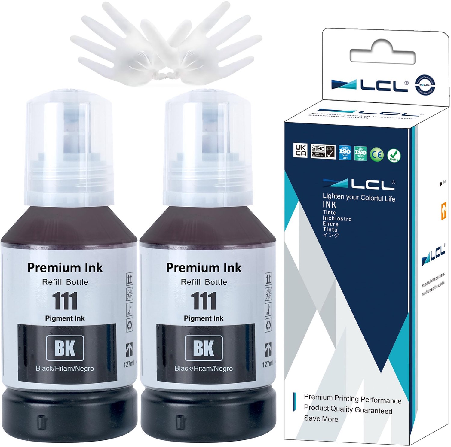 Inktfles voor Epson 111 - 2 Stuks Zwart 70 ml