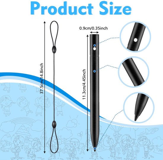 4 Stuks Stylus Pennen voor Tablets met Lanyard — afbeelding 5