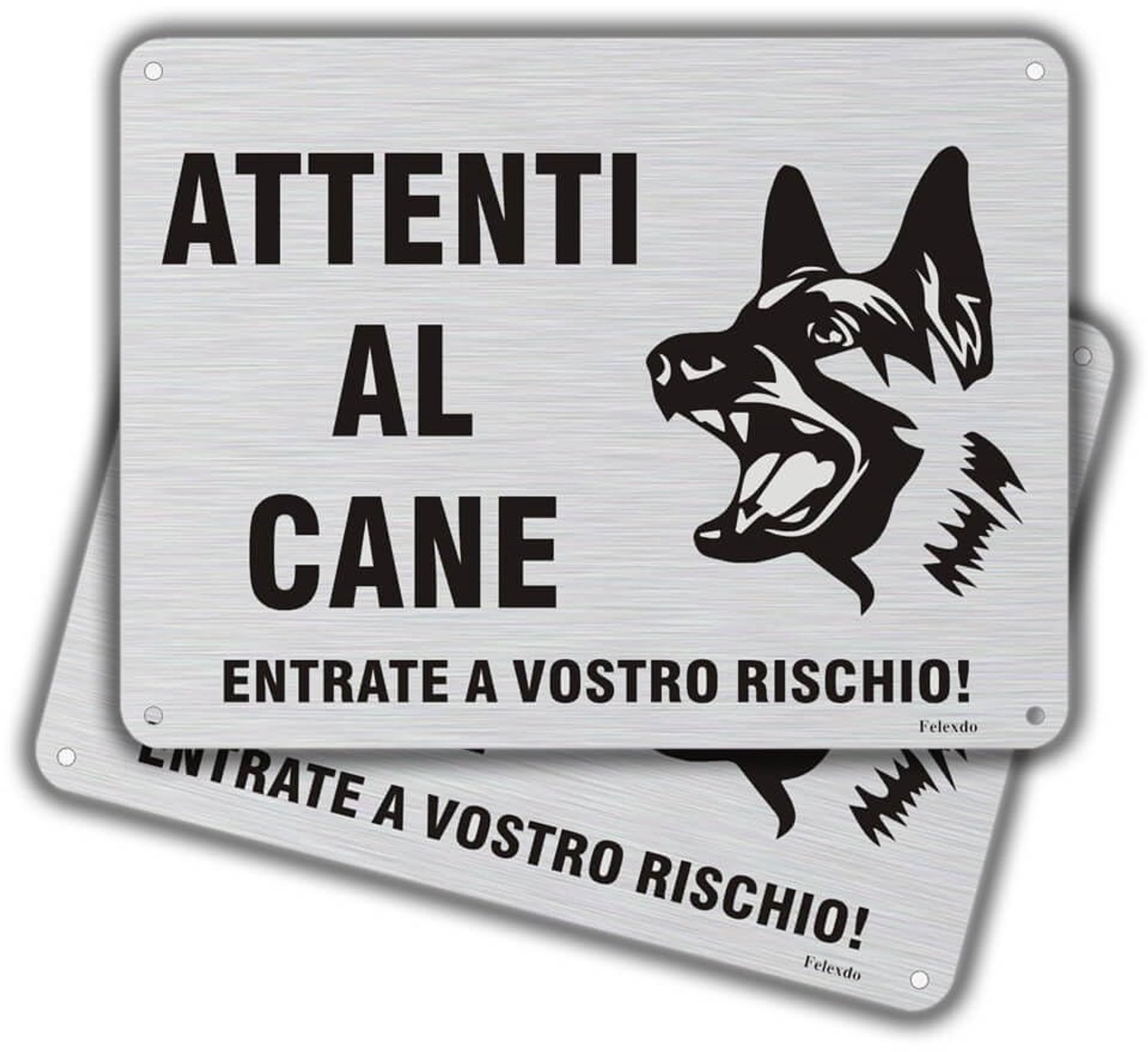 Aluminium Waarschuwingsbord - Voor honden - 20x15cm