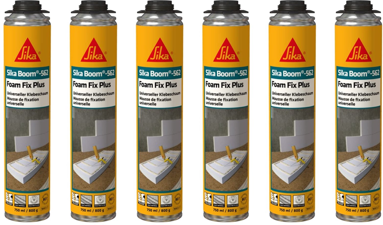 6x Polyurethaan Isolatie Lijm Schuim 750 ml voor Isolatieplaten