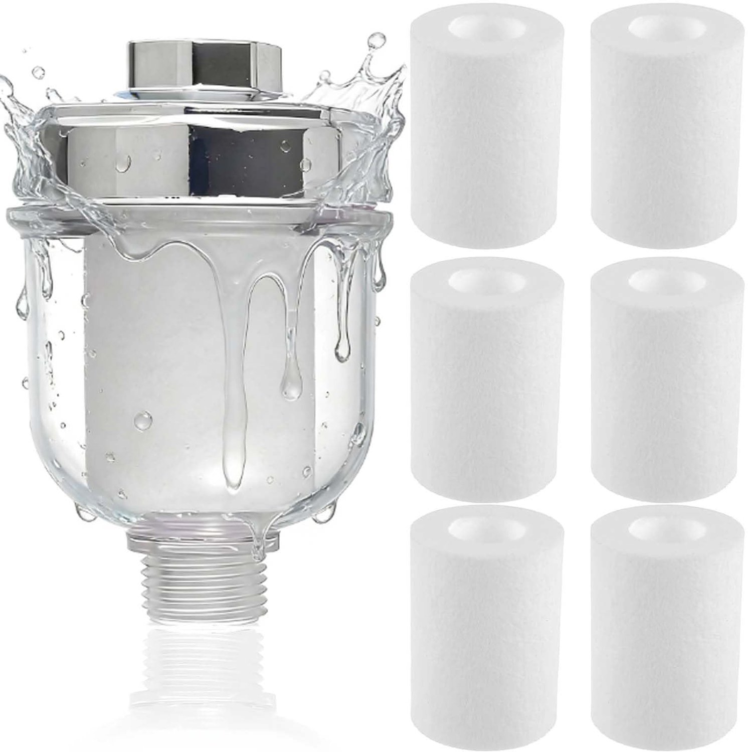 Douchefilter met 6 Vervangbare Filterelementen