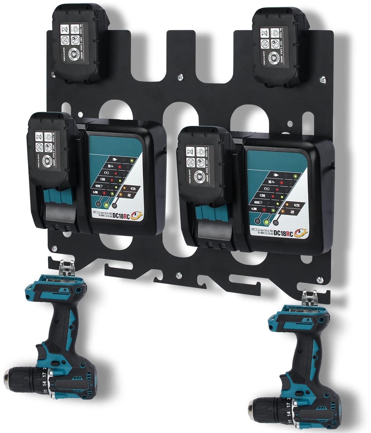 3-in-1 Batterijlader Wandhouder voor Accutools