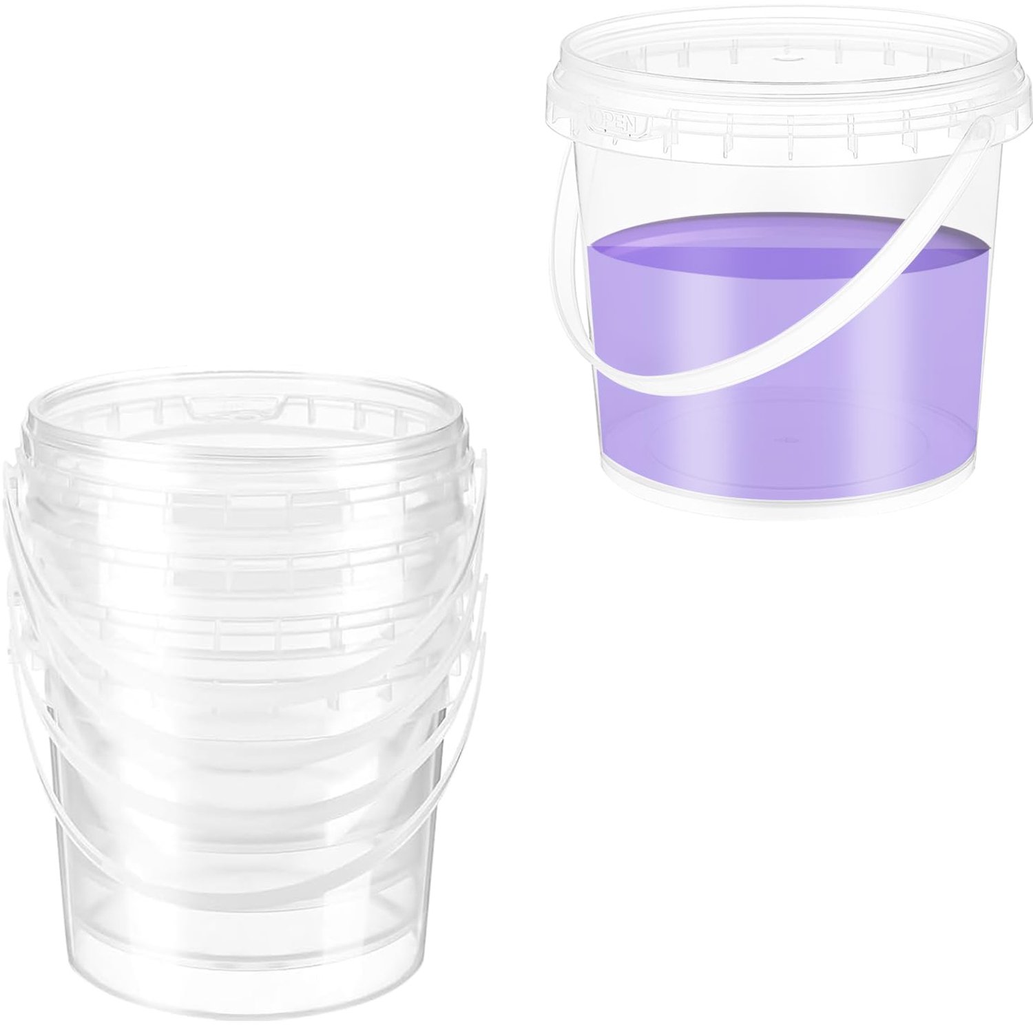 Set van 6 Transparante Verfemmers 1,5L met Deksel