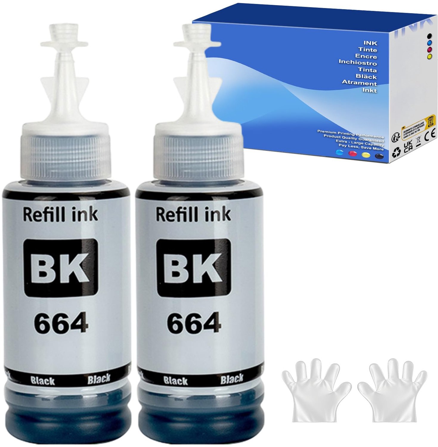 Compatibele Inktflessen voor Epson Ecotank 664 (2-Pack)