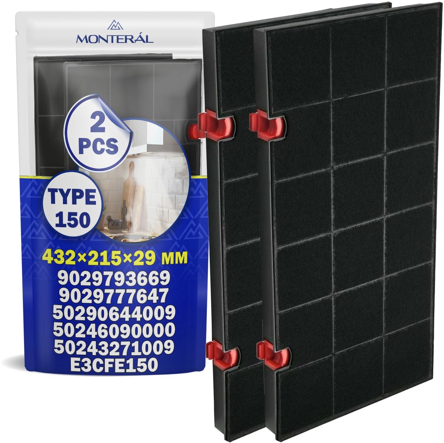 Actieve Koolstoffilters Type 150 voor - 2 stuks