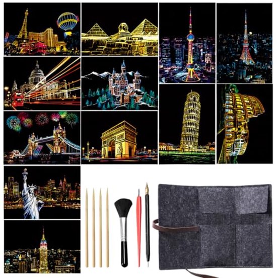 Liefdevolle Regenboog Krasnotities Set - 8 stuks Kraskaarten met Stylus — afbeelding 2