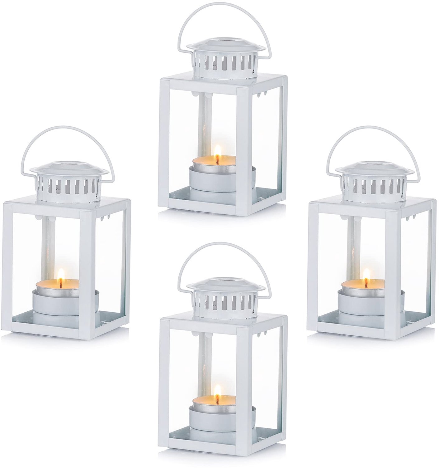 4 Stuks Decoratieve Lantaarns voor Theelichten, Hangend en Binnengebruik