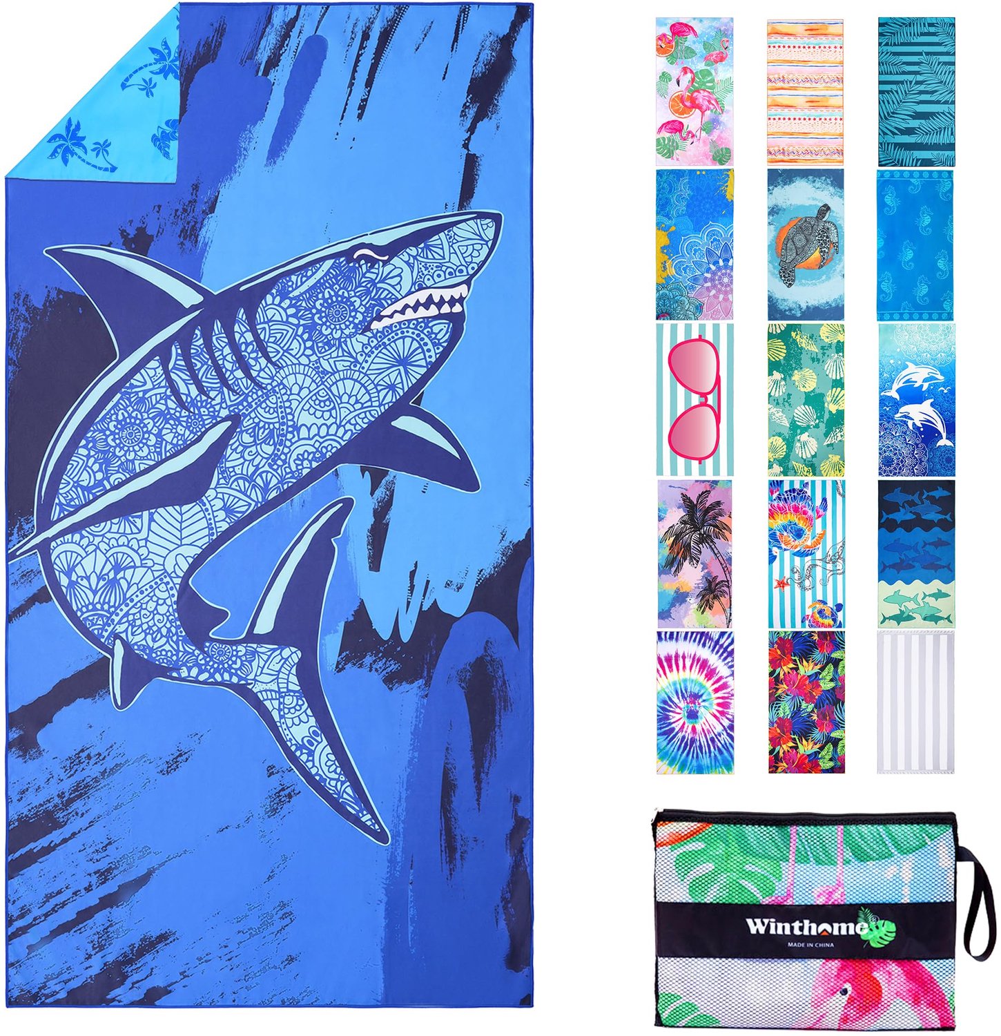 Omkeerbare Strandhanddoek 180x90cm van Microvezel