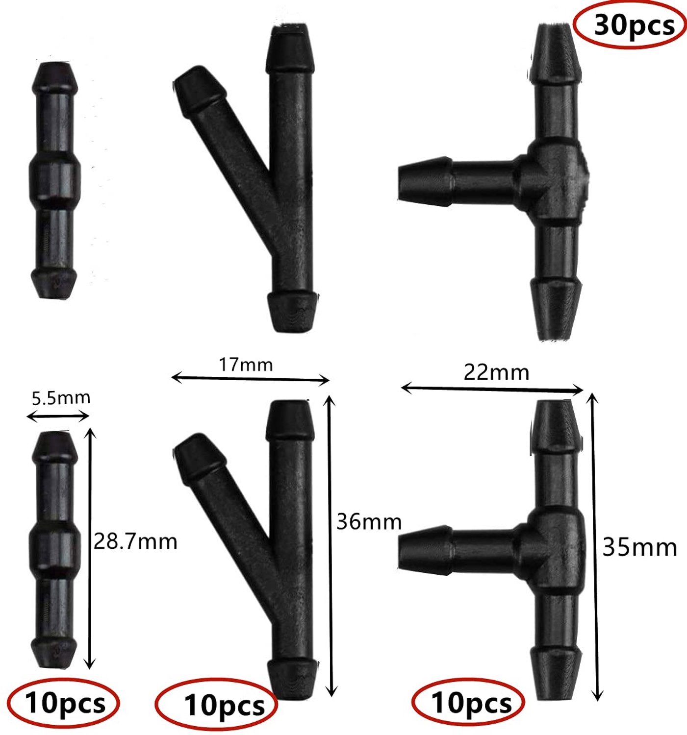 Ruitensproeierslang 6 meter - Universele Slang - Reparatieset - Slangaansluitingen 30 stuks - Betrouwbare Technologie - Eenvoudige Installatie - Wasslang