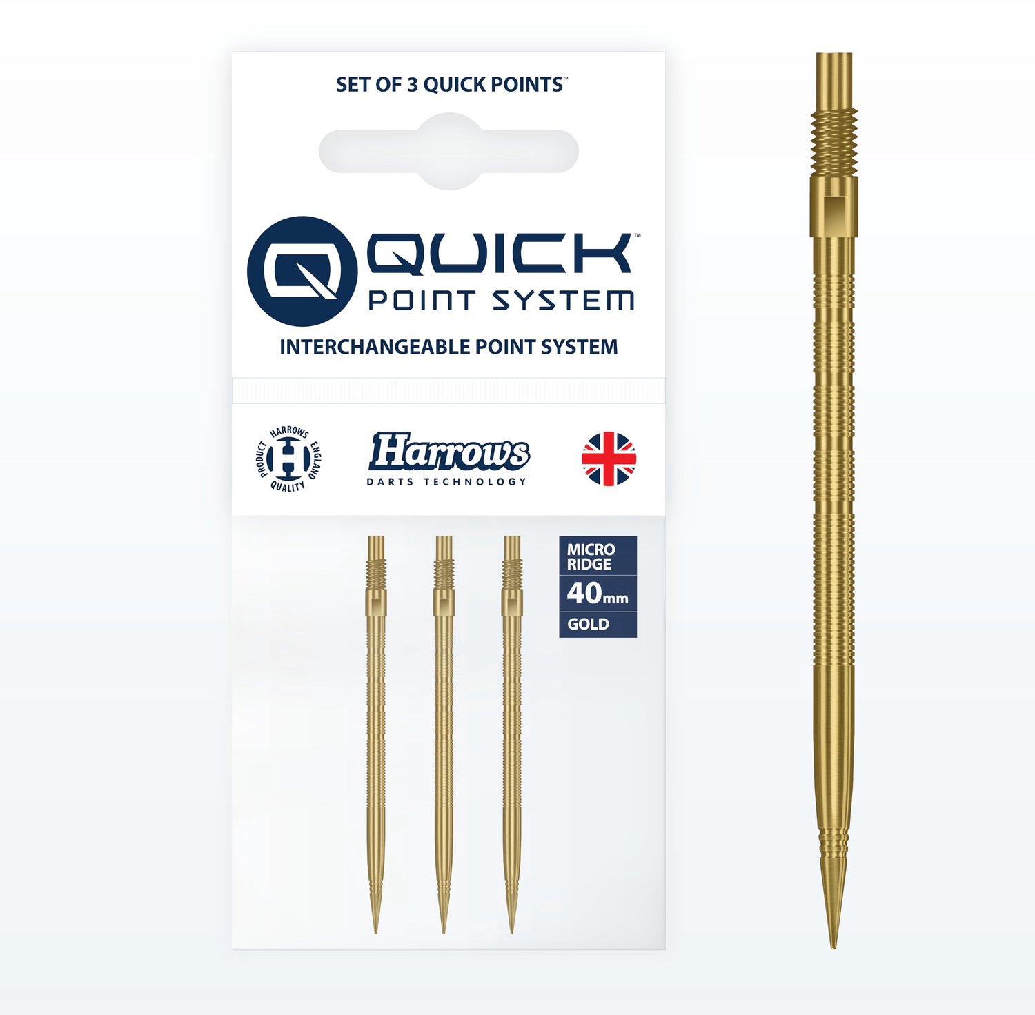 Micro Grip Quick Points voor Darts met Verbeterde Vingergreep in Goud