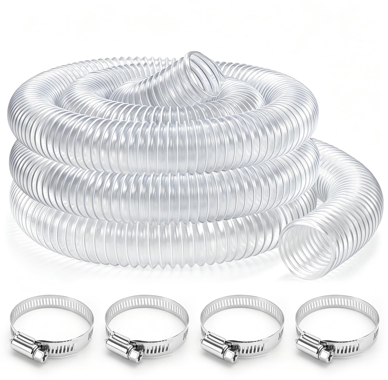 50 mm Transparante PVC Zuigslang met Stalen Veer 3 m