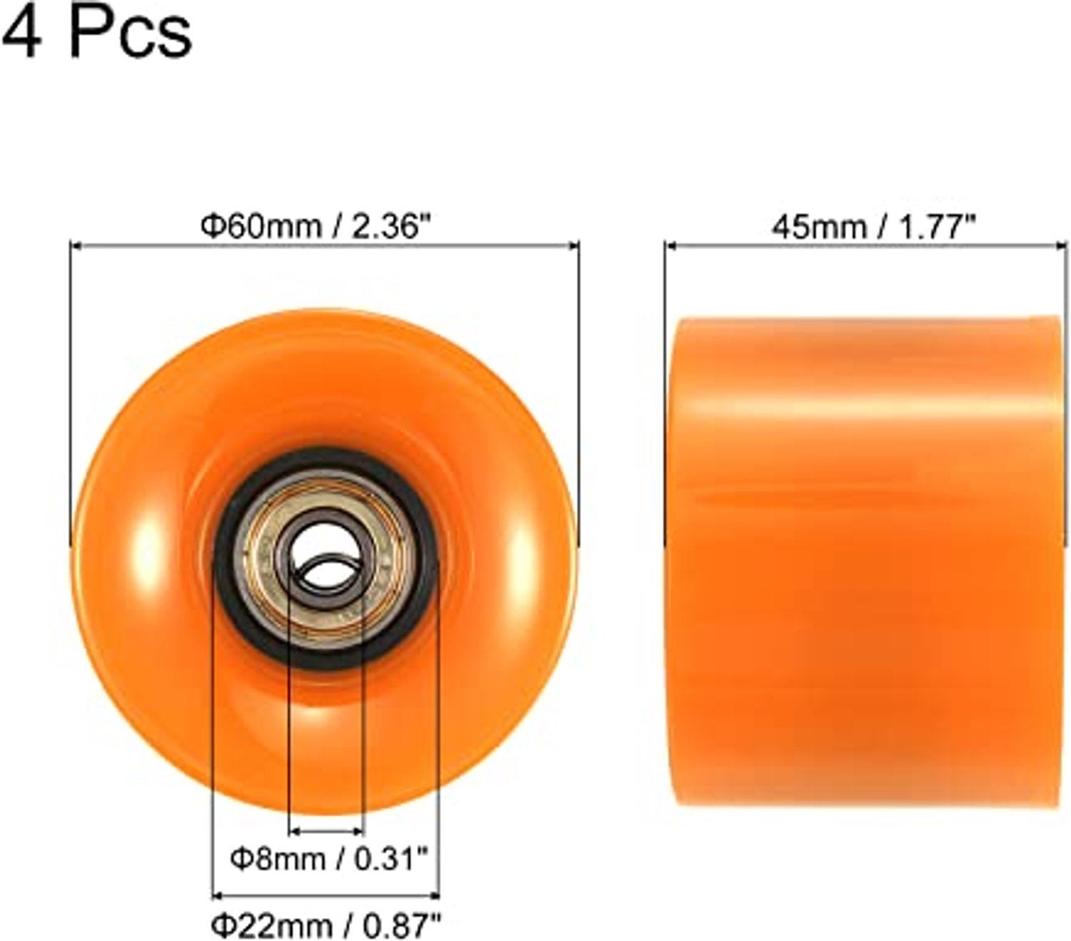 60mm Longboard Wielen met ABEC-11 Lager voor Skateboards