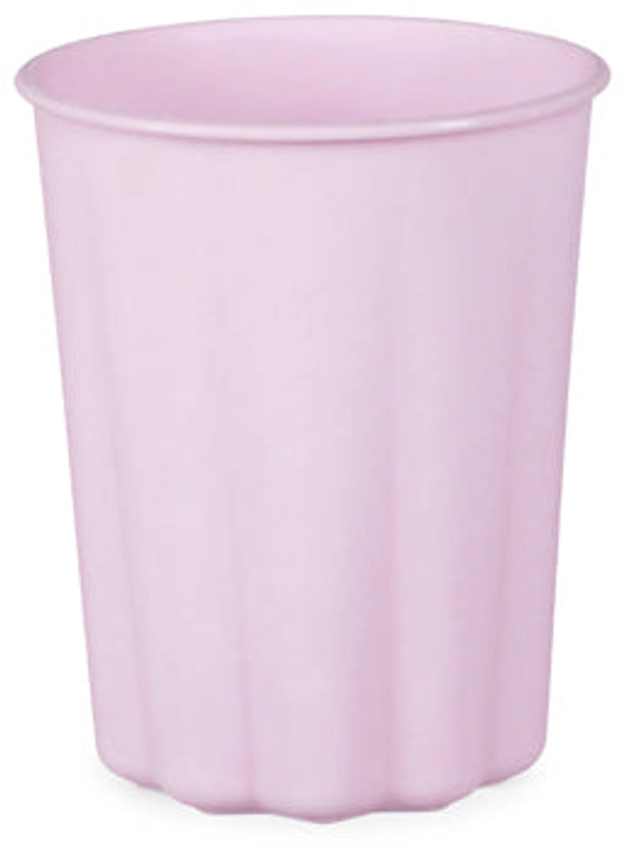 4 gegolfde lila plastic feestbekers