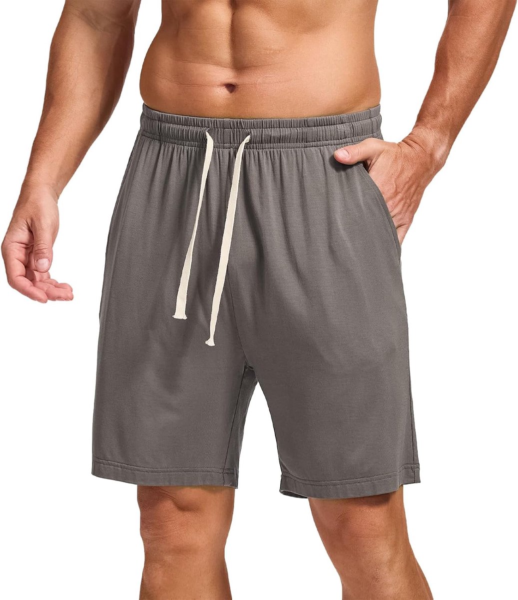 Coulee Heren 17,8 cm lichte bamboe viscose slaapshorts met zakken