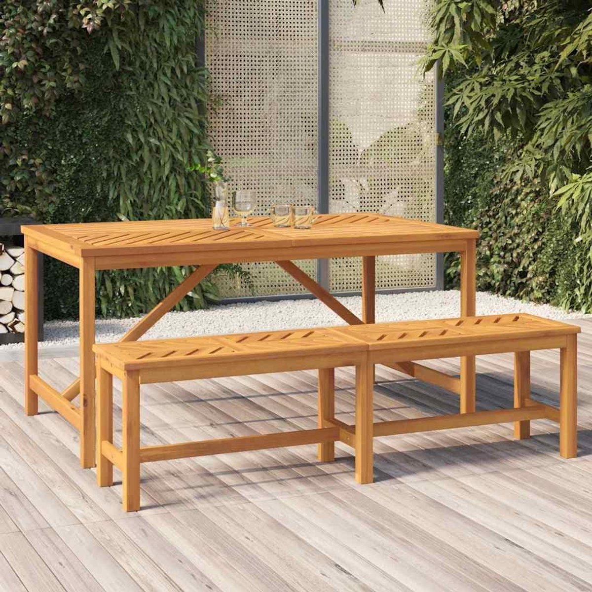 150x90x74 cm massief acaciahout duurzaam houten tuinmeubel visgraatpatroon eettafel terras stevige tafel buitenmeubel weerbestendig decoratief eetkamertafel zithoek