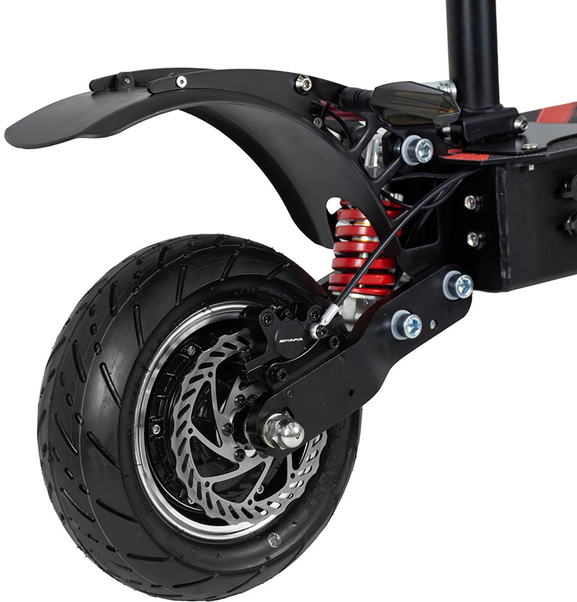 BOYUEDA Q7 Pro elektrische scooter, 2*1600W motor, 52V 19AH accu, 10-inch band, bereik 70 km, dubbele hydraulische schijfremmen, hydraulische voorvork schokdemper en achter veerschokdemper, APP-bediening – foto 6