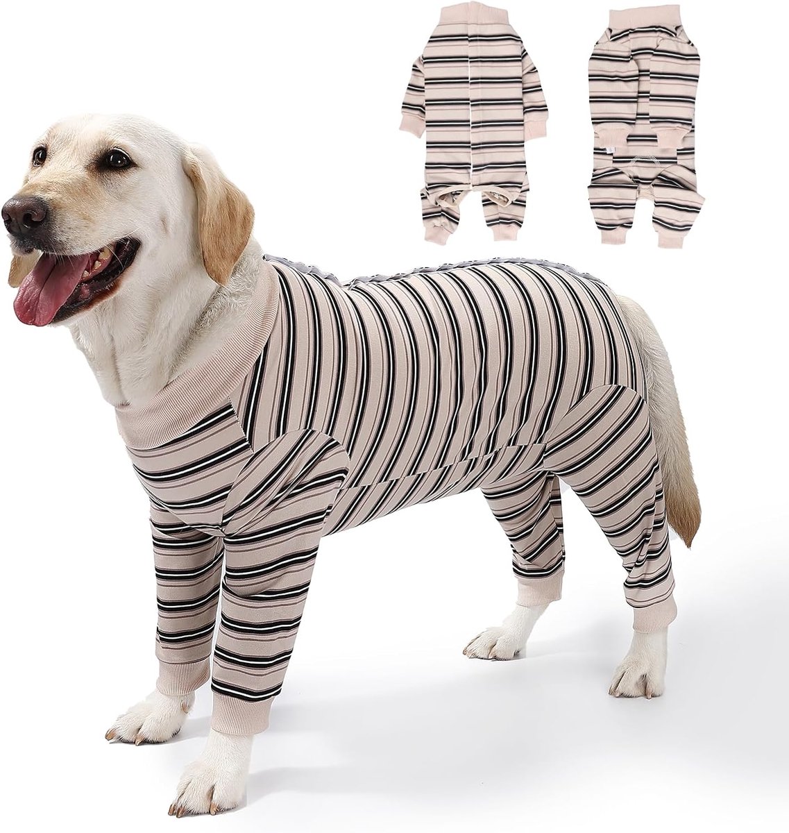Herstelpak voor honden, Chirurgische pakken voor huisdieren Medisch shirt voor vrouwtjes mannetjes, Gestreept sterilisatiepak voor wondbescherming, Honden kegel E-kraag alternatief, Operatieve