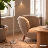 BRILONER Skriva - Vloerlamp - woonkamer staande lamp - leeslampe - excl. GU10 - satijn-metallic - 127.5cm