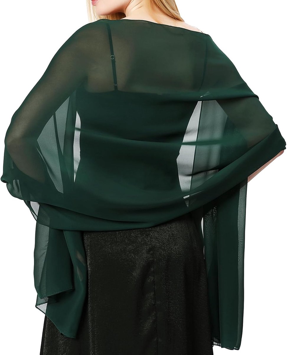Halsdoek voor dames, chiffon, zomersjaal, feestelijke stola voor avondjurk of bruidsjurk, bruiloftssjaal