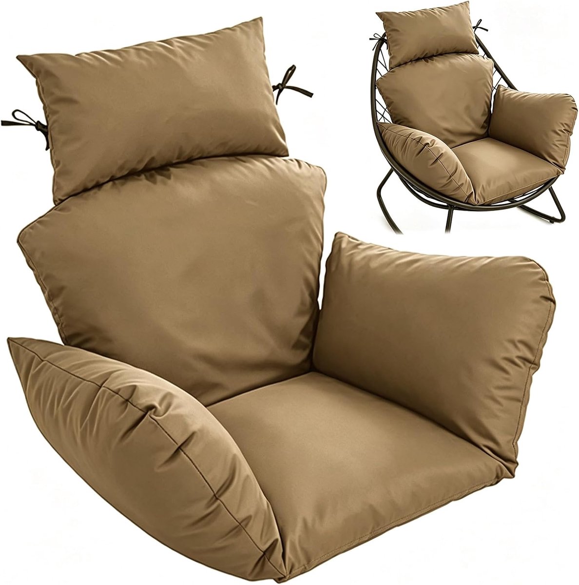 outdoor, waterdicht, zitkussen voor tuin, terras, grijs (koffiekleuren)