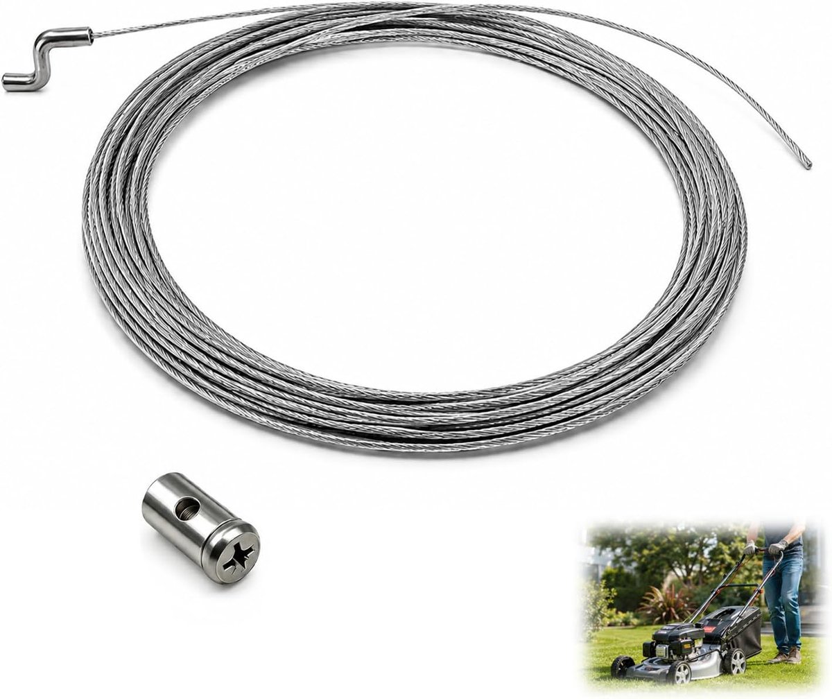 grasmaaier eindstuk Z, motorbosmaaier voor Briggs Stratton koppeling, universele reparatieset Ø 1,5 mm x 2 m, gekrompen kabelklem van staal, bosmaaier, andere gemotoriseerde tuinmachines