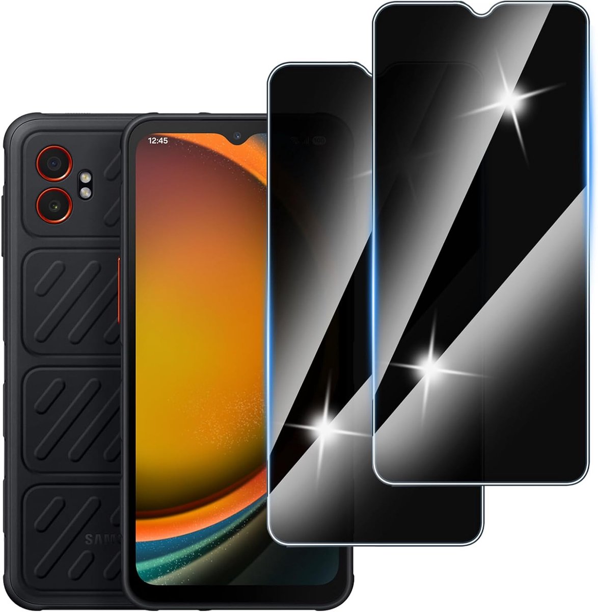 【2 stuks】privacy schermbeschermer voor Samsung Galaxy XCover 7 Pro, hardheid 9H,Geen Luchtbellen，Anti-Spy pantserbescherming,krasbestendig,privacyfolie