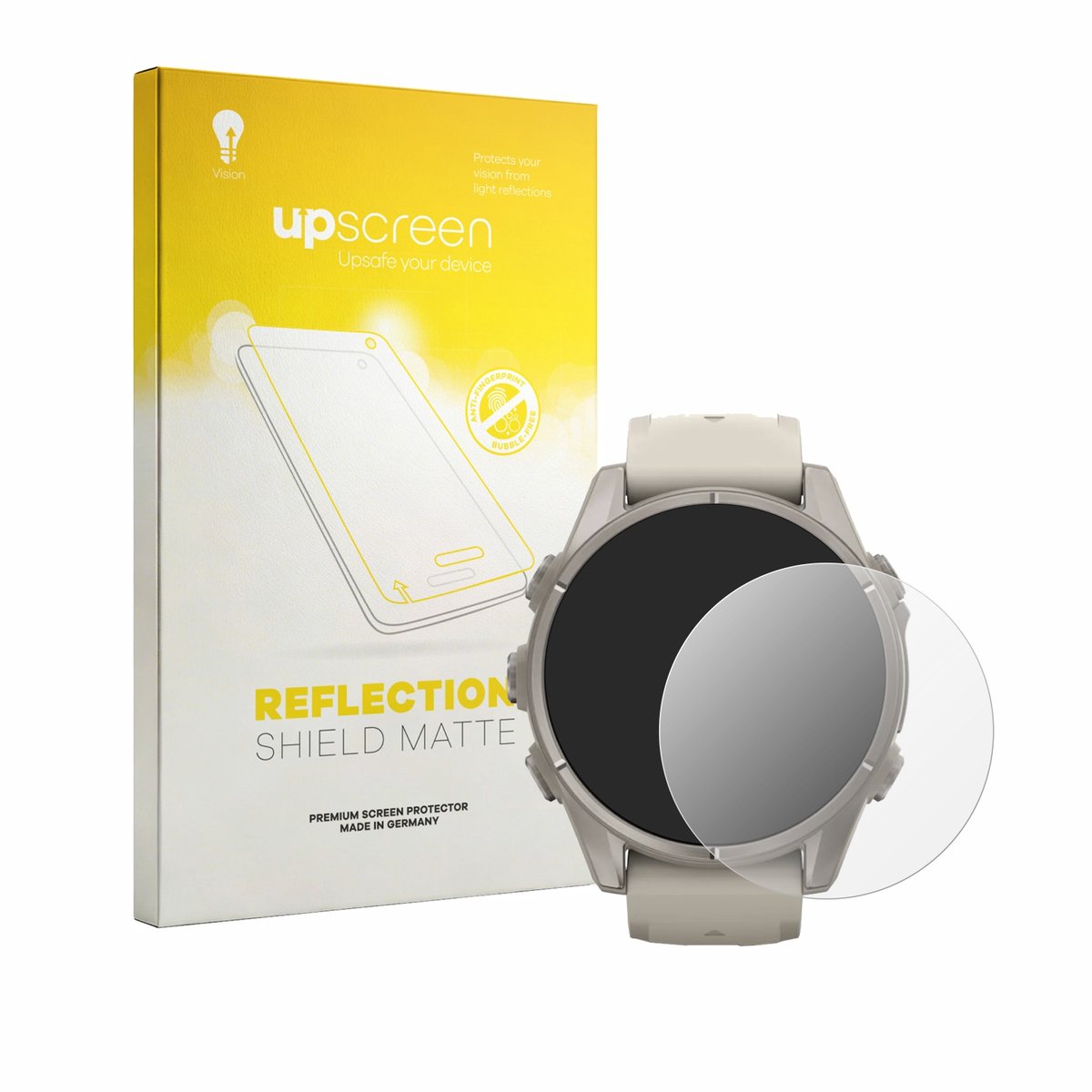 upscreen - Screenprotector voor Garmin Fenix 9 (43 mm) - Folie Beschermfolie anti glare matte