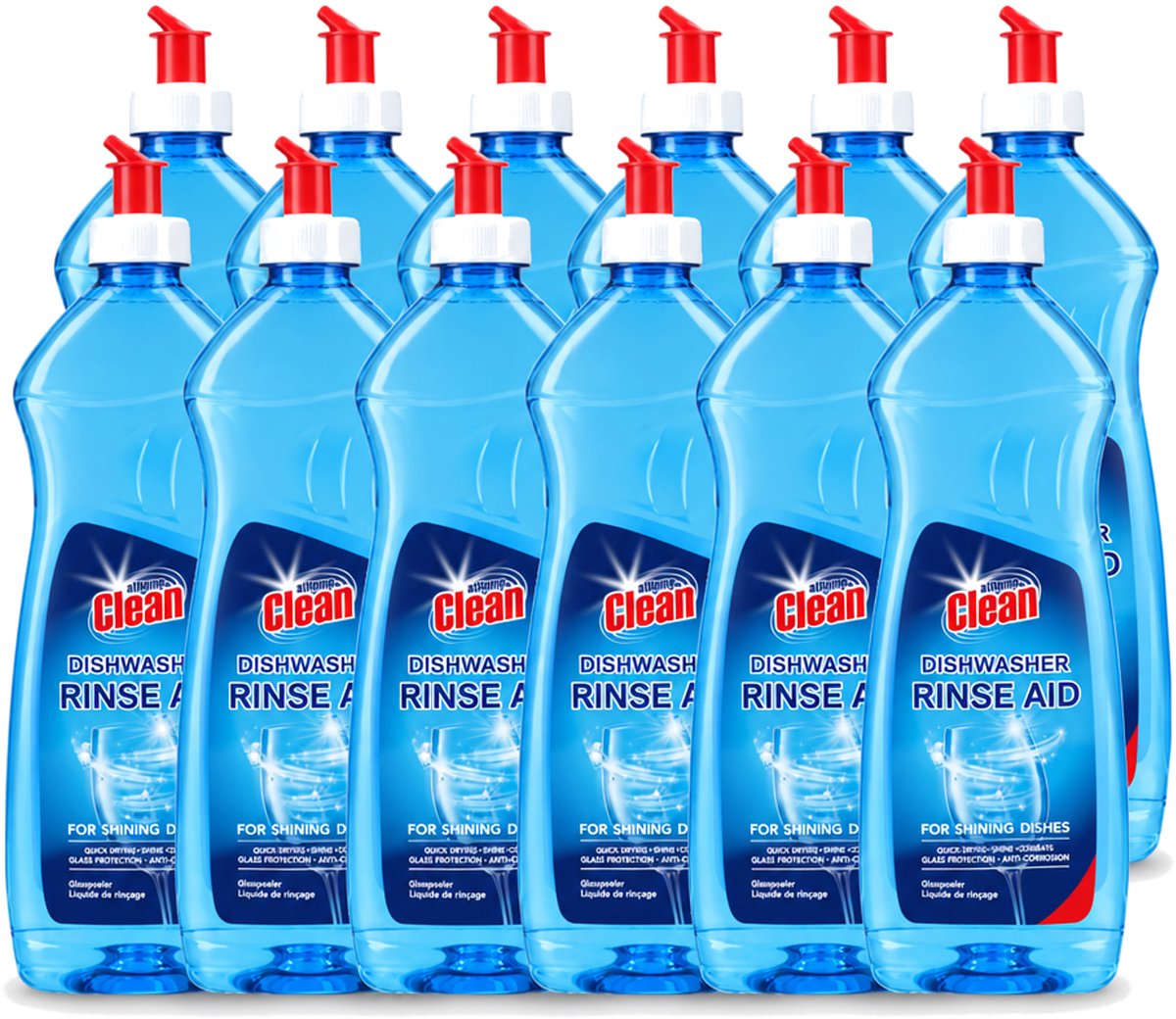 12 x At Home - Clean - Vaatwasser Glansspoelmiddel - Glasbeschermend - 500 ml - Voordeelverpakking - 12 stuks