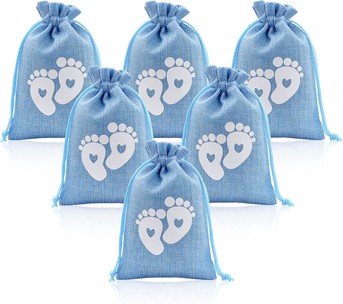 10 stuks baby shower party gunst zakken, geslacht onthullen trekkoord geschenkzakken jongen of meisje baby voeten snoep goody traktatie zakjes klein zakje voor kinderen verjaardag baby geslacht