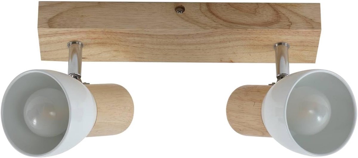 Thorin-spot dimbaar (Scandinavisch) in houtbruin e. a. voor woonkamer en eetkamer (met 2 lampen, E14) inbouwlamp, plafondlamp