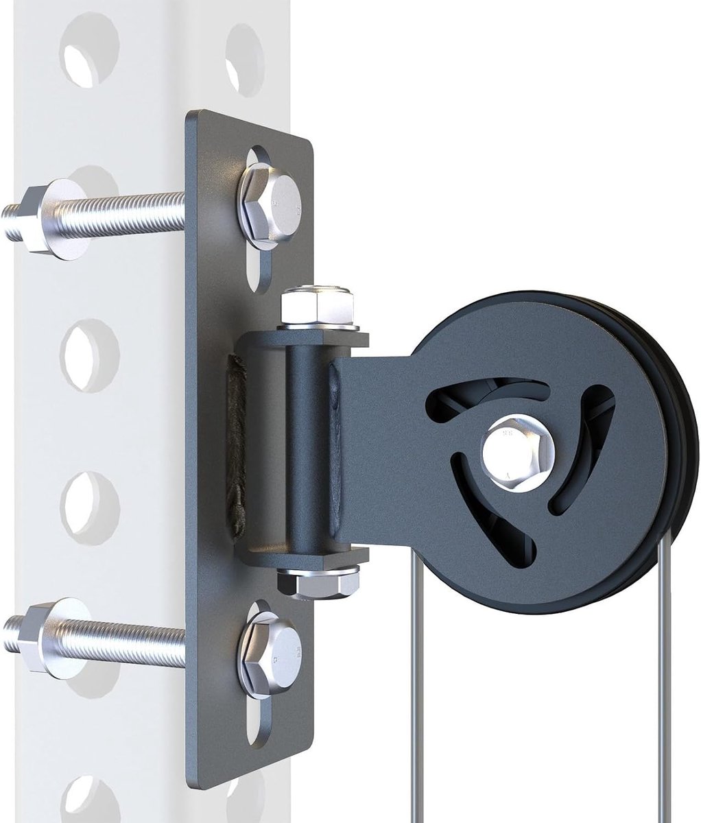 Bryant Universele kabelpoelie-bevestiging voor elektrische rekken - compatibel met 5/8" gaten - verstelbare montage voor 50x50mm, 50x75mm, 75x75mm staanders - DIY Gym Pulley System
