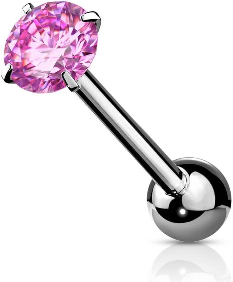 zirkonia rond chirurgisch staal 316L tong en Venom piercing