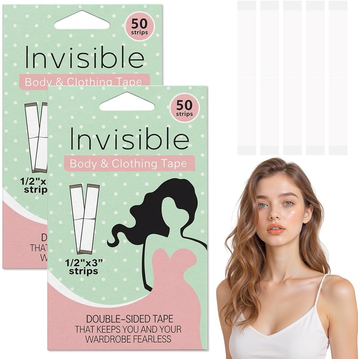 Fashion Tape 100 stuks - dubbelzijdig plakband - veilige grip - voorkomt wegglijden - ShopVlot