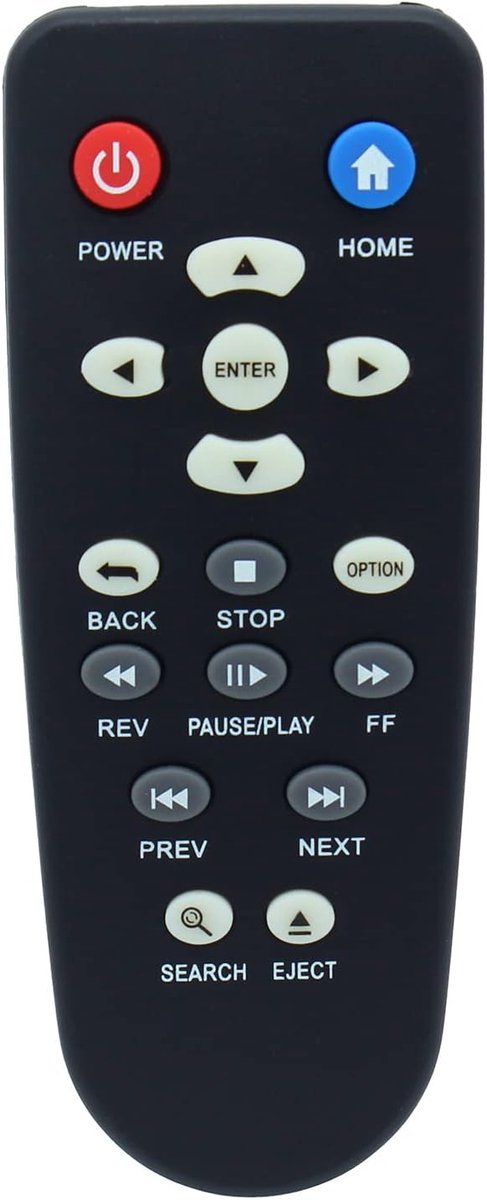 Afstandsbediening Vervanging voor WD Western Digital TV Live Plus HD-speler WDTV001RNN WDBABX0000N WDBABX0000NBK WDBREC0000NBK WDBG3A0000 WDBHG70000NBK WDBGXT0000NBK WDBABZ0010BBK WDBACA001010BBK