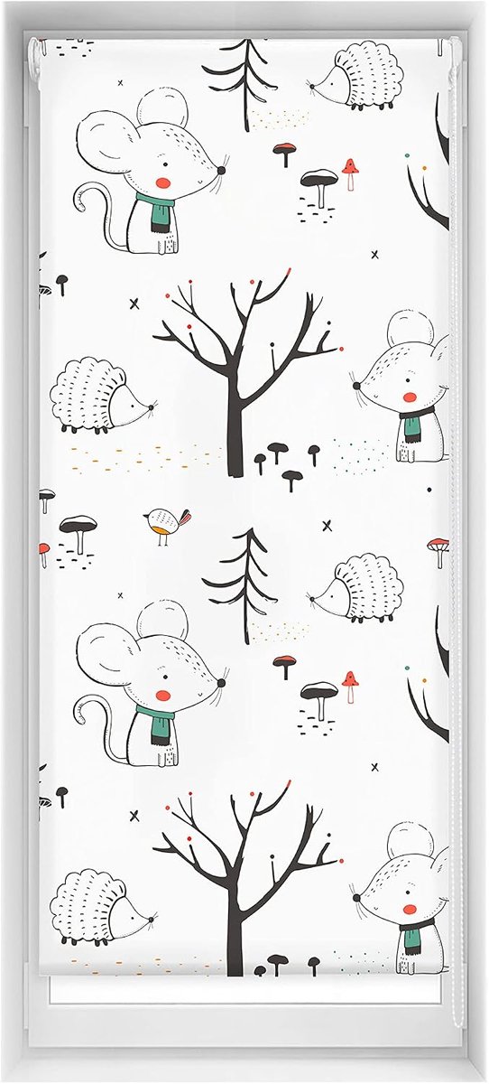 Easy jaloezie zonder boren, bedrukt, lichtdoorlatend, digitale druk, Into The Wood, 60 x 150 cm (breedte x hoogte), stofmaat 57 x 145 cm