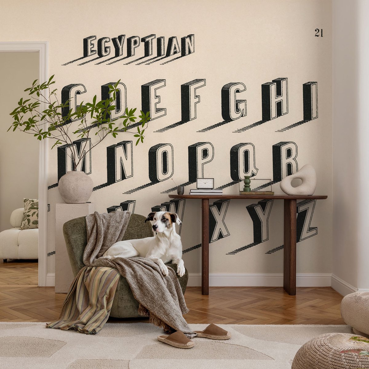 Coloray Vliesbehang - Wit Snellijm Behang - 104x70 cm - Vintage Sfeer Fotobehang Vlies - Woonkamer behang Teksten - Muurschildering - Woonkamer behang