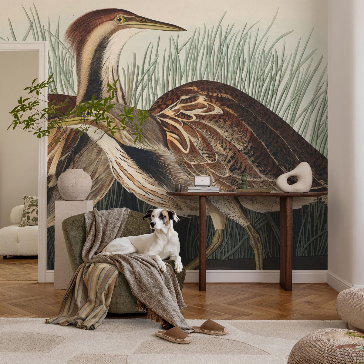 Coloray Vliesbehang - Bruin Snellijm Behang - 104x70 cm - Realistische Vogels Muurschildering - Gang behang Dieren - Fotobehang Vlies - Slaapkamer behang